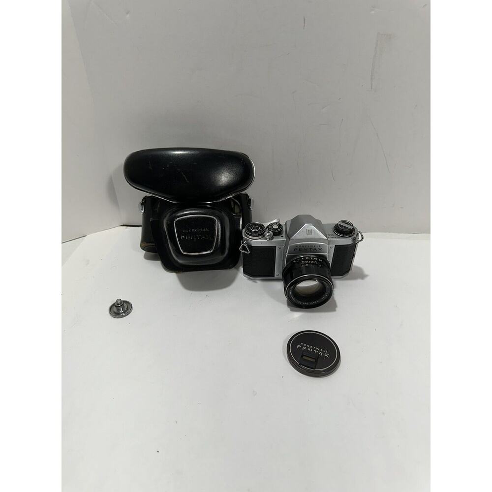 Honeywell Pentax H3 Film SLR Camera + Auto Takumar 55mm f/1.8/55 Lens +‎ Case